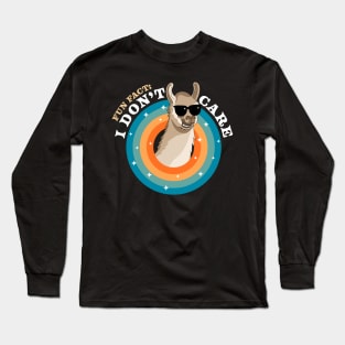 Fun Fact: I Don't Care | Funny Sassy Llama Alpaca Sarcastic Long Sleeve T-Shirt